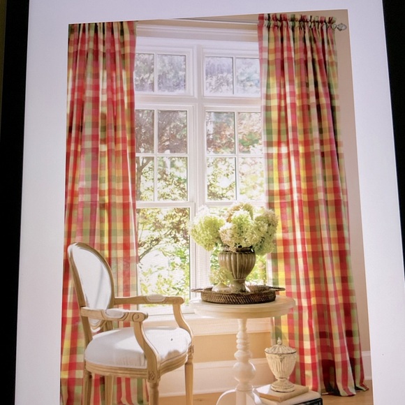 Country Curtains Moire Plaid Rod pocket cutains - Picture 1 of 8